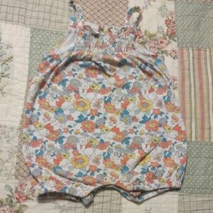 Disney Floral Baby Romper with Blue and Orange